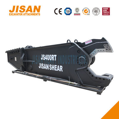 JS400RT उत्खनन धातु कतरनी अधिकतम दक्षता और शक्ति के लिए डिज़ाइन की गई 360 डिग्री रोटेशन स्पीड वाल्व और 800T कर्तन बल