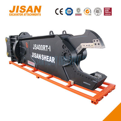 JS400RT उत्खनन धातु कतरनी अधिकतम दक्षता और शक्ति के लिए डिज़ाइन की गई 360 डिग्री रोटेशन स्पीड वाल्व और 800T कर्तन बल