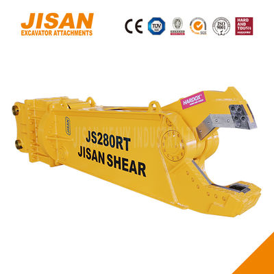 शक्तिशाली उत्खनन धातु कतरनी 360 डिग्री रोटेशन 800T काटने बल गति वाल्व पहनने के प्रतिरोधी स्टील अधिकतम दक्षता