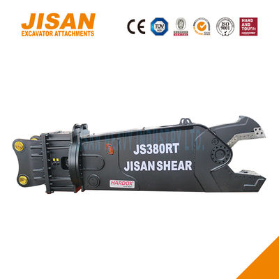 अधिकतम दक्षता के लिए खुदाई मशीन धातु कतरनी 360 डिग्री घूर्णन और सिलेंडर आकार में वृद्धि