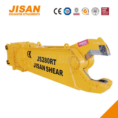 अधिकतम दक्षता के लिए खुदाई मशीन धातु कतरनी 360 डिग्री घूर्णन और सिलेंडर आकार में वृद्धि