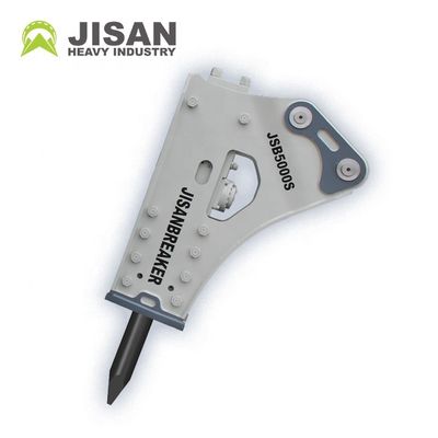 हाइड्रोलिक रॉक ब्रेकर जिसमें 160-180kg/cm2 ऑपरेटिंग प्रेशर, 150-190l/min तेल प्रवाह और उत्खननकर्ताओं के लिए 350-500bpm प्रभाव दर है