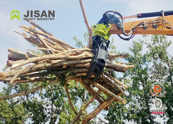 20-30 टन एक्सकेवेटर के लिए 360 डिग्री रोटेटिंग हाइड्रोलिक लॉग ग्रैपल 45 टन कॉम्पैक्टिंग फोर्स